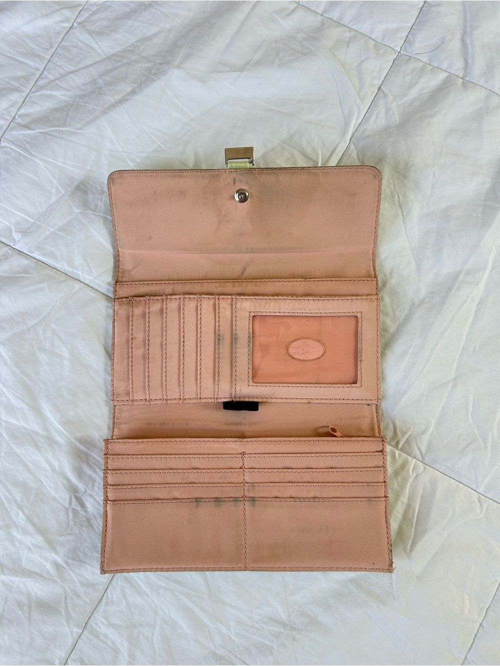 Liz Claiborne Y2K Vintage Croc-Embossed Women's Wallet - Light Green and Pink - Picture 4 of 4